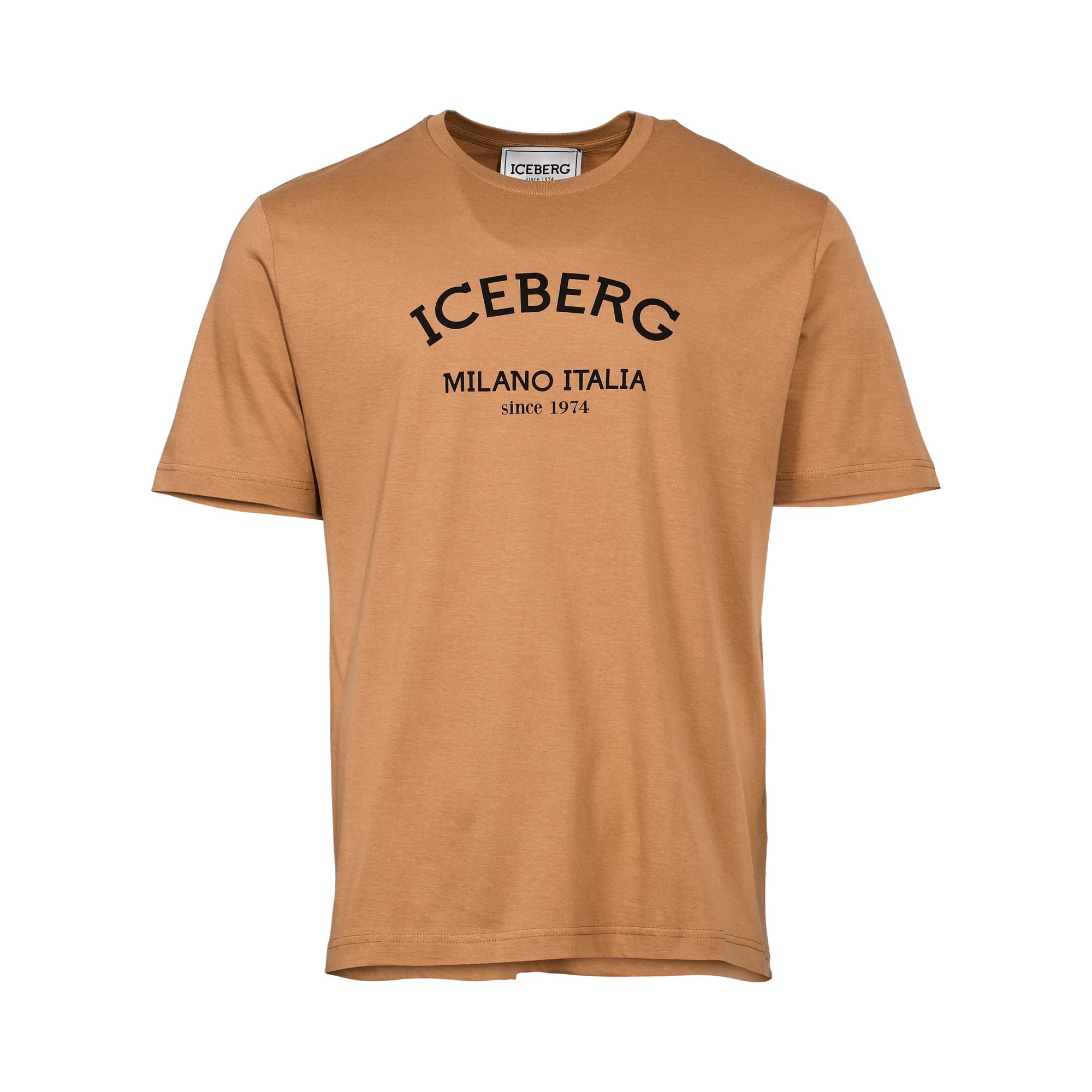 Iceberg Men's Brown Cotton T-shirt With Printed Logo | All Clothing | GCC | Men | Mens | Mens Fashion | Tops & T-Shirts