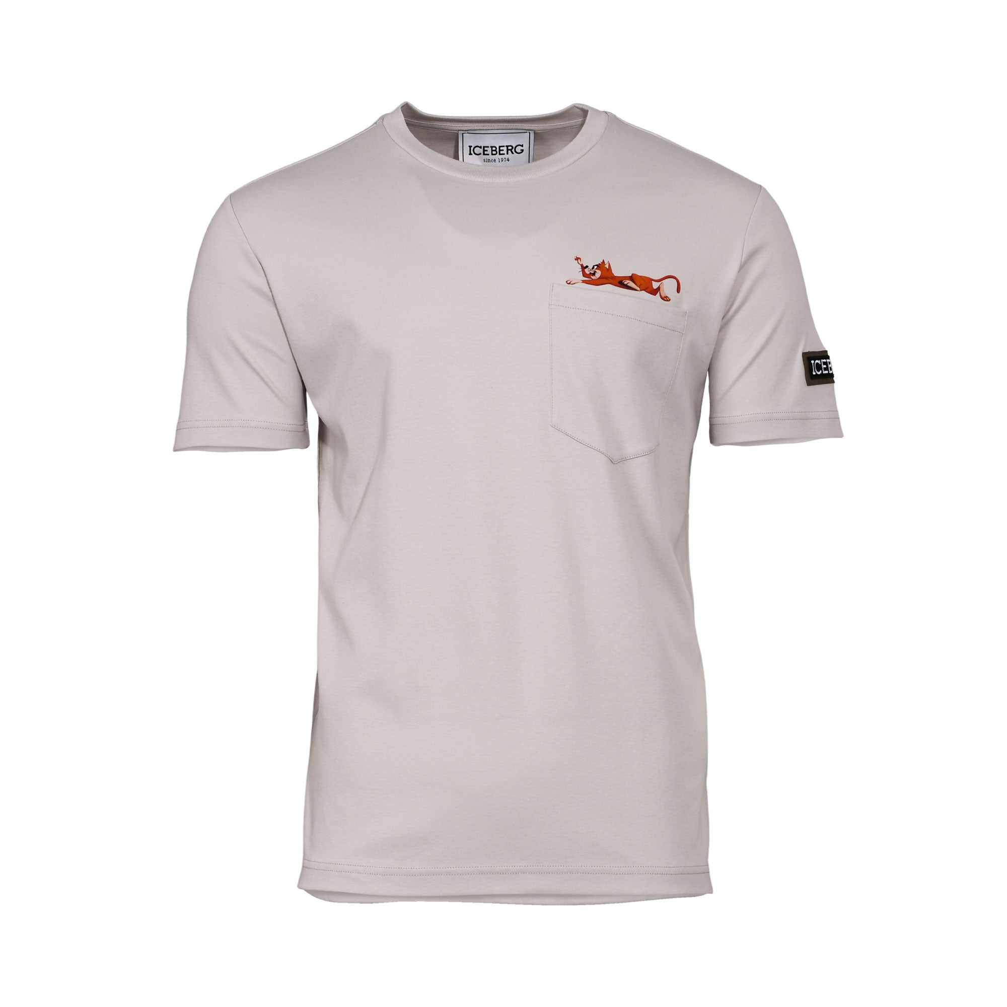 Iceberg Men's Light Grey Cat Pocket T-Shirt | All Clothing | GCC | Men | Mens | Mens Fashion | Tops & T-Shirts Iceberg Men's Light Grey Cat Pocket T-Shirt | All Clothing | GCC | Men | Mens | Mens Fashion | Tops & T-Shirts