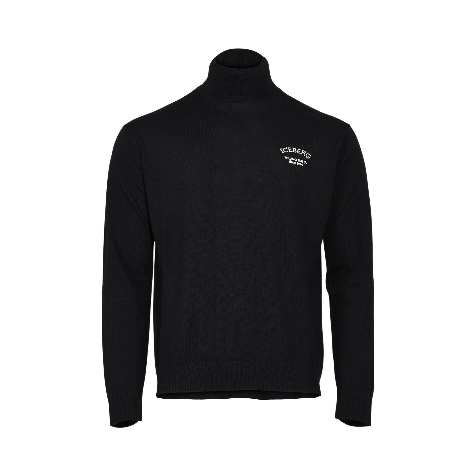 Iceberg Men's Black Italia Logo Mock Neck Sweater | All Clothing | GCC | Men | Mens | Mens Fashion | Sweaters and Cardigans Iceberg Men's Black Italia Logo Mock Neck Sweater | All Clothing | GCC | Men | Mens | Mens Fashion | Sweaters and Cardigans