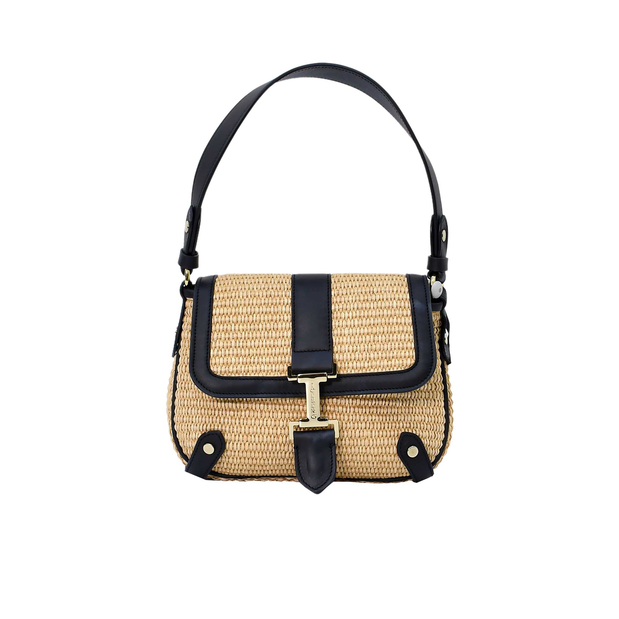 Iceberg Ladies Straw Shoulder Bag with Leather Trim | GCC | Shoulder Bag | Winter 2024 | Women | Women All Bags | Womens