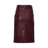 Iceberg Women's Maroon Faux Leather Pencil Skirt