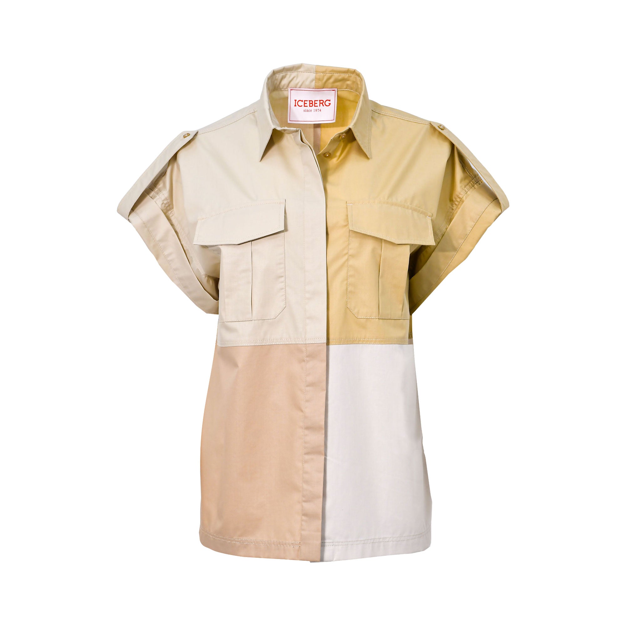 Iceberg Women's Patchwork Shirt with Short Sleeves | GCC | Winter 2024 | Women | Women All Clothing | Women All Clothing Shirts & Blouses | Womens Iceberg Women's Patchwork Shirt with Short Sleeves | GCC | Winter 2024 | Women | Women All Clothing | Women All Clothing Shirts & Blouses | Womens