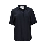 Iceberg Ladies Black Silk Shirt with Logo Print