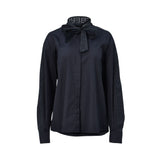 Iceberg Ladies Black Shirt with Cutout Collar and Tie