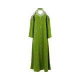 Ik Line Women's Green Jalabiya with Cold Shoulder Detail