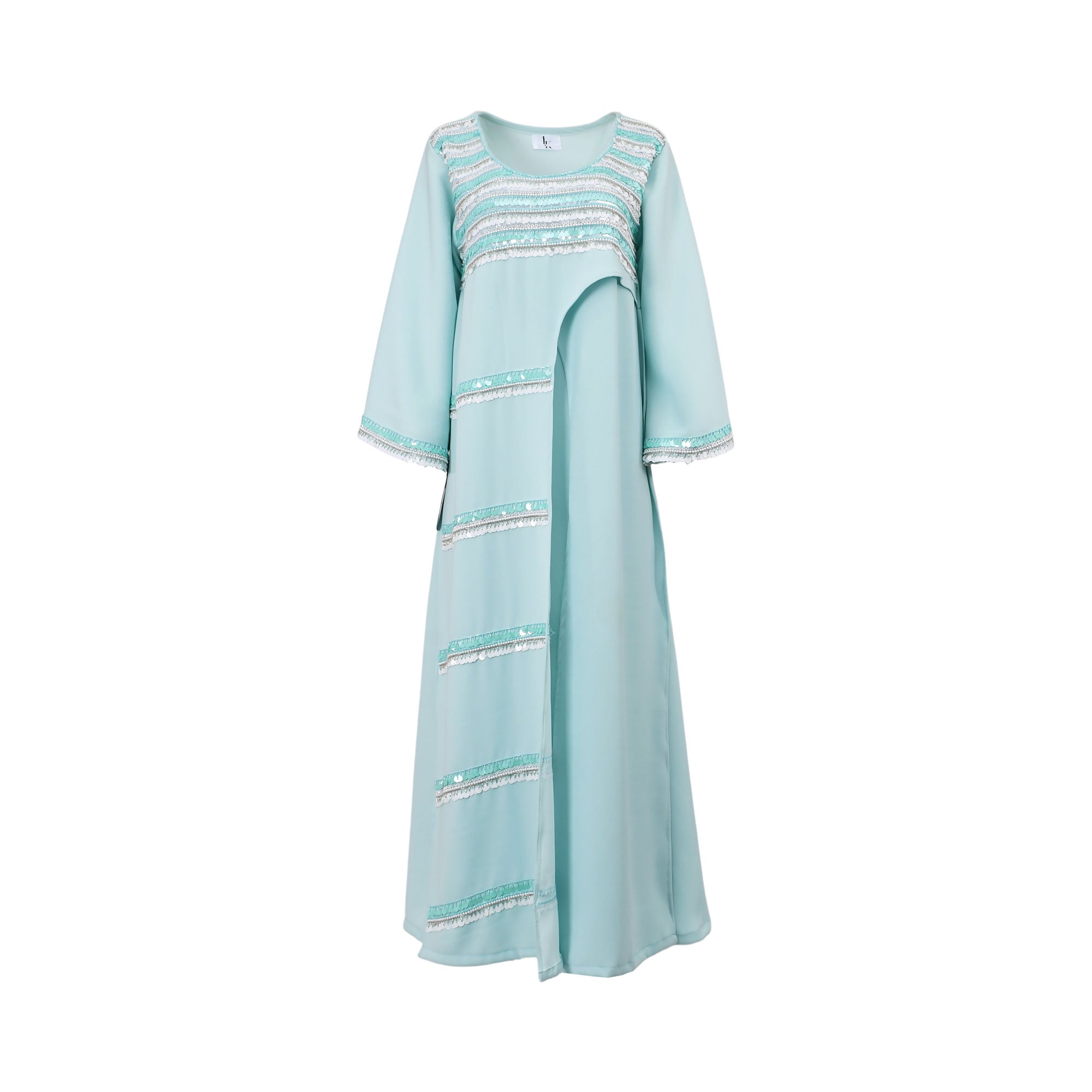 Ik Line Women's Aqua Blue Embellished Asymmetrical Jalabiya | Clothing | departure-to-desk | GCC | Jalabiya | Kaftans & Abayas | new-season-2025 | Women | Women All Clothing | Women All Clothing Traditional Wear Ramadan Edit | Womens | Womens Fashion Ik Line Women's Aqua Blue Embellished Asymmetrical Jalabiya | Clothing | departure-to-desk | GCC | Jalabiya | Kaftans & Abayas | new-season-2025 | Women | Women All Clothing | Women All Clothing Traditional Wear Ramadan Edit | Womens | Womens Fashion