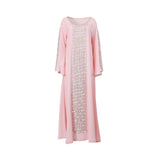 Ik Line Women's Pink Heavily Embellished Jalabiya
