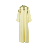 Ik Line Women's Yellow Embellished High-Neck Jalabiya