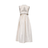 Ik Line Women's Elegant White Embellished Jalabiya with Open Overlay