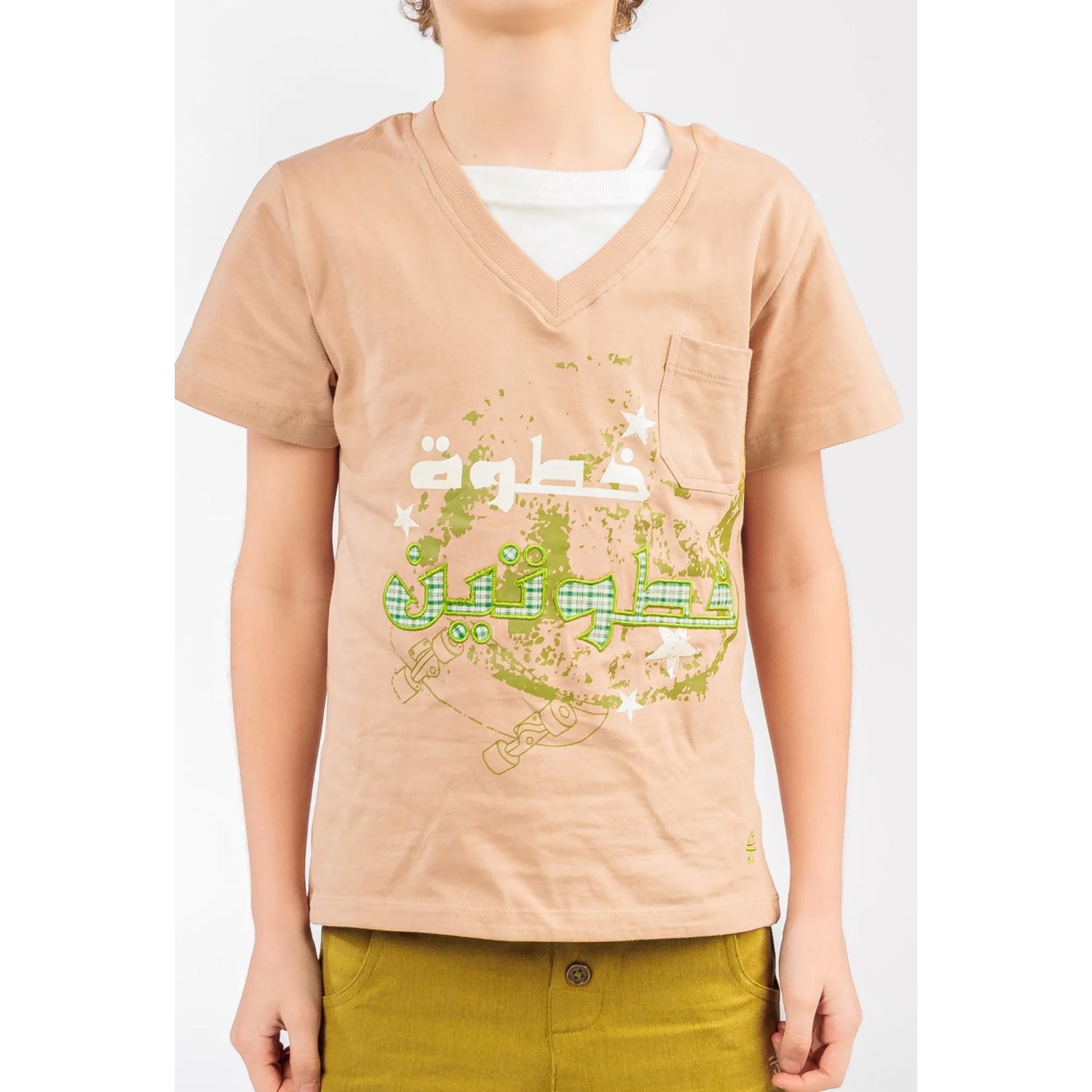 Ein Ghein Kids Boy's Light Brown with White & Green Embroidery & Print | GCC | Kids and Teens | Kids and Teens Boy Tops | Kids and Teens Tops | Kids Boys (3 YRS -16 YRS) | Kids Clothing | Kids Fashion | Kids Teen Collection | Spring Festival Ein Ghein Kids Boy's Light Brown with White & Green Embroidery & Print | GCC | Kids and Teens | Kids and Teens Boy Tops | Kids and Teens Tops | Kids Boys (3 YRS -16 YRS) | Kids Clothing | Kids Fashion | Kids Teen Collection | Spring Festival