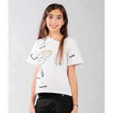 Ein Ghein Kids Girl's White Asymmetric Top