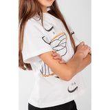 Ein Ghein Kids Girl's White Asymmetric Top