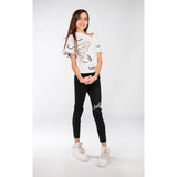 Ein Ghein Kids Leggings Girl's Black with Silver Embroidery Leggings