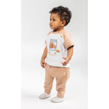 Ein Ghein Kids Baby Boy's White & Light Brown Bottom