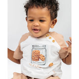 Ein Ghein Kids Baby Boy's White & Light Brown T-Shirt with Cookie Jar