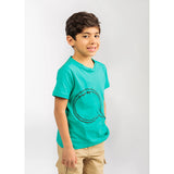 Ein Ghein Kids Turquoise Green T-shirt with Black Embossing