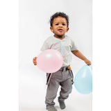 Ein Ghein Kids Baby Boy's Light Grey with Light Blue Trim and White & Colored Embroidery