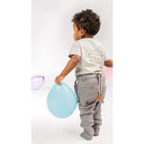 Ein Ghein Kids Baby Boy's Light Grey with Light Blue Trim and White & Colored Embroidery