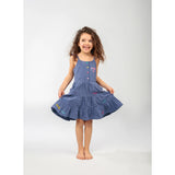 Ein Ghein Kids Girl's Blue Purple with Colored Embroidery & Pink Bow