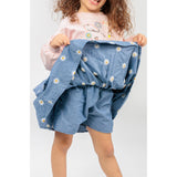 Ein Ghein Kids Girl's Blue with White Embroidery Skirt