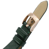 Emporio ArmaniWomen's Rose Gold Case Green Leather Strap Watch