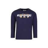 Moschino Kids Boy's Blue Long Sleeve T-shirt with three Teddy Bears