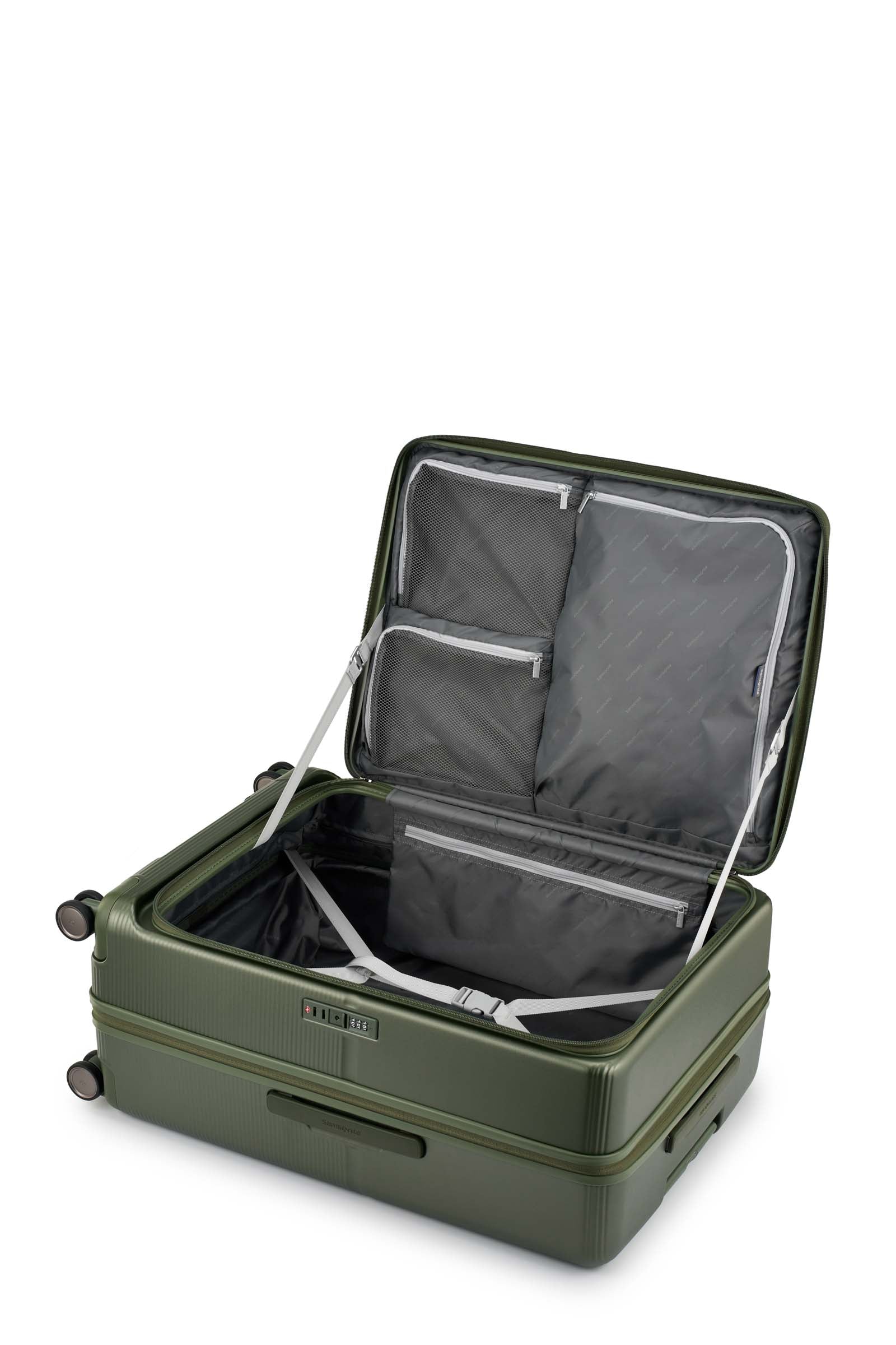 Samsonite Flatform Spinner Metallic Green Hard Luggage