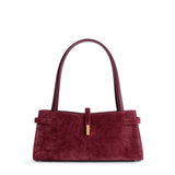 Mlouye Women's ISLA WIDE TOTE Suede Bordeaux Hand Bag