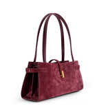 Mlouye Women's ISLA WIDE TOTE Suede Bordeaux Hand Bag