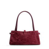 Mlouye Women's ISLA WIDE TOTE Suede Bordeaux Hand Bag