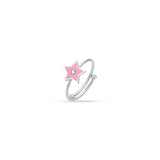 Luca Barra Girl's Ring in Pink Enamel Steel