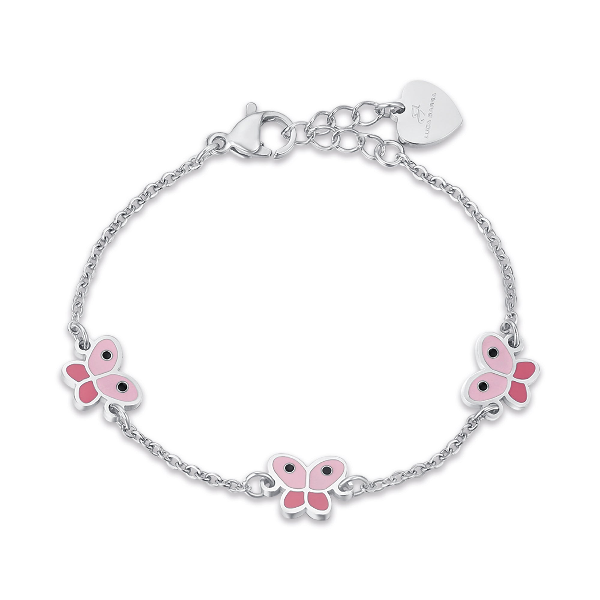 Luca Barra Girl's Steel Bracelet With Butterflies | Kids and Teens | Kids and Teens Girl Accessories | Kids and Teens Girl Bracelets | Kids Girls (3 YRS -16 YRS)
