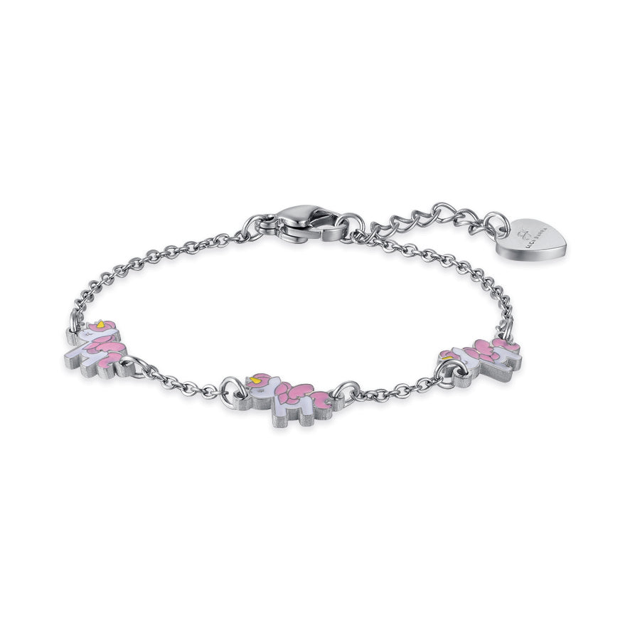 Luca Barra Girl's Steel Bracelet With Unicorns | Kids and Teens | Kids and Teens Girl Accessories | Kids and Teens Girl Bracelets | Kids Girls (3 YRS -16 YRS)