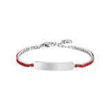 Luca Barra Girl's Tennis Bracelet In Steel with Red Crystals And Plate