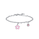 Luca Barra Girl's Steel Bracelet With Flower Crystal