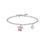 Luca Barra Girl's Steel Bracelet with Butterfly Crystal