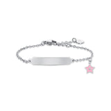 Luca Barra Girl's  Bracelet in Pink Enamel Steel and Plate