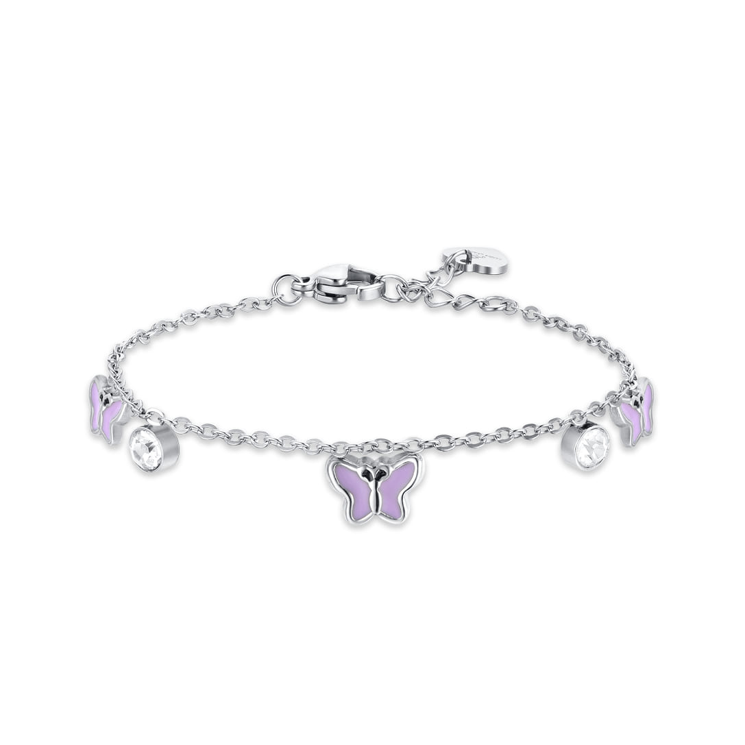 Luca Barra Girl's Bracelet in Purple Enamel Steel | Kids and Teens | Kids and Teens Girl Accessories | Kids and Teens Girl Bracelets | Kids Girls (3 YRS -16 YRS)