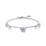 Luca Barra Girl's Bracelet in Purple Enamel Steel