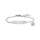 Luca Barra Girl's Bracelet in Purple Enamel Steel and Plate