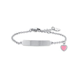 Luca Barra Girl's Steel Bracelet with Heart and Plate