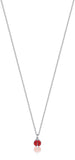 Luca Barra Girl's Steel Necklace with Ladybug and Red Crystals