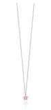 Luca Barra Girl's Necklace in Pink Enamel Steel