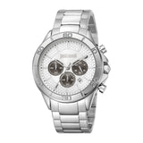 Just Cavalli Men's Chronograph Watch with Silver Color Case and Stainless Steel Metal Bracelet