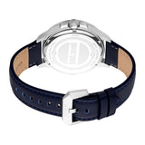 Just Cavalli Spello Gents White Dial Stainless Steel Silver Case Blue Leather Starp Watch