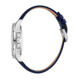 Just Cavalli Spello Gents White Dial Stainless Steel Silver Case Blue Leather Starp Watch