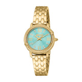 Just Cavalli Fidenza Women's Turquoise Dial Golden CAse & Bracelet Watch Watch