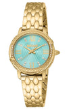 Just Cavalli Fidenza Women's Turquoise Dial Golden CAse & Bracelet Watch Watch