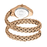 Just Cavalli Twined Ladies Mother-of-pearl dial Braided Rose Gold-Toned Stainless Steel Watch
