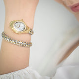 Just Cavalli Twined Ladies Mother-of-pearl dial Braided Two Tones Watch